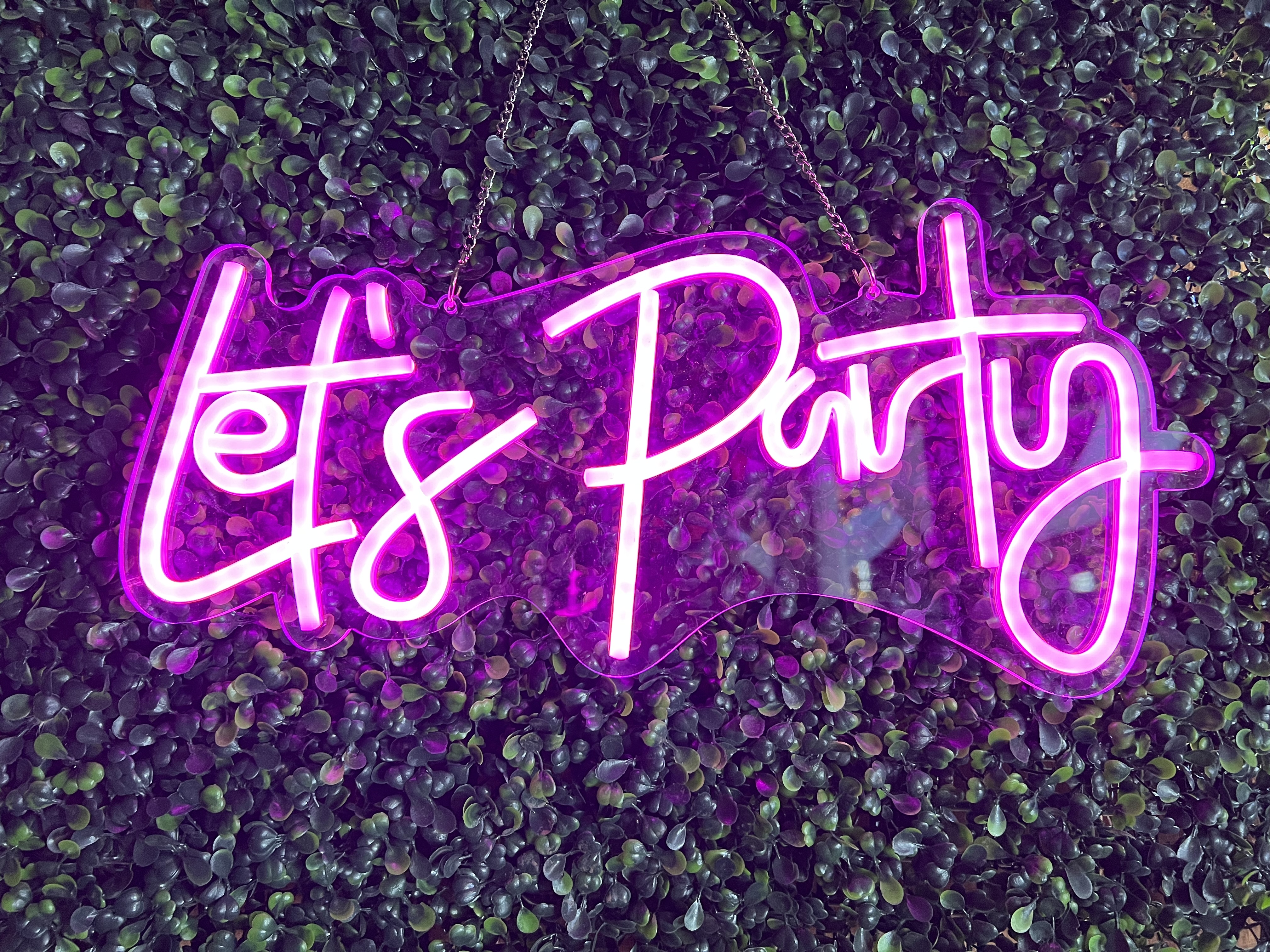 let's party neon sign