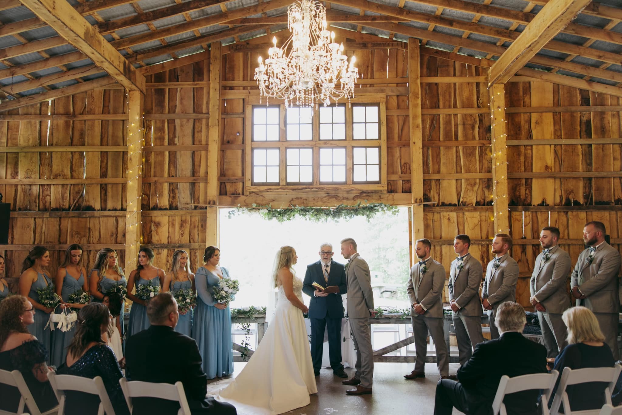 indoor wedding ceremony at where the creeks meet